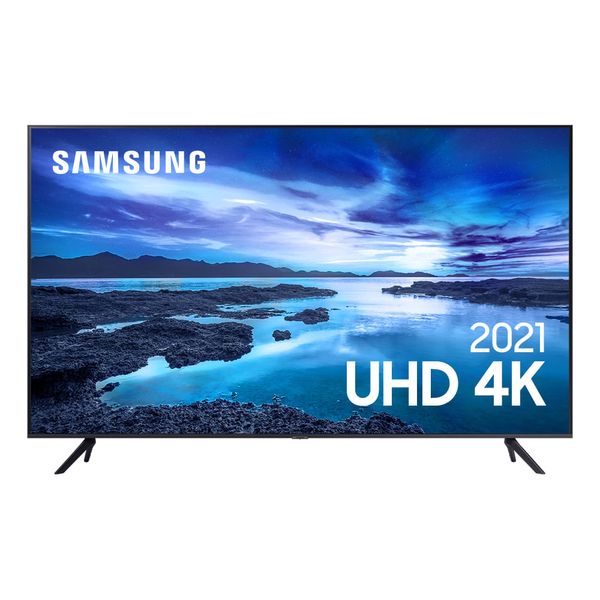Smart TV 60" Samsung UHD Processador Crystal 4K AU7700 Tela Sem Limites Visual Livre de Cabos 60"