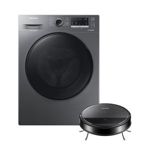 Kit Lava E Seca Wd11A Ecobubble Inox 11/7Kg 110V E Aspirador Robô 2 Em 1 Com Wi-Fi Vr5000 Kit