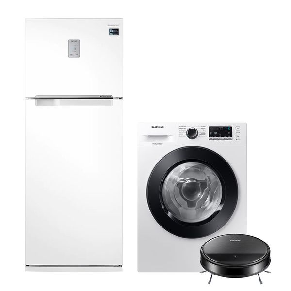 Kit Lava&Seca Wd11M 11Kg 220V, Geladeira Rt46 460L Inverter Bivolt E Aspirador Robô Vr5000 Kit