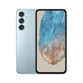 Imagem Celular Samsung Galaxy M35 5G, Câmera Tripla até 50MP, Selfie 50MP, Tela Super AMOLED + 6.6 120Hz, 256GB, 8GB RAM Azul Claro