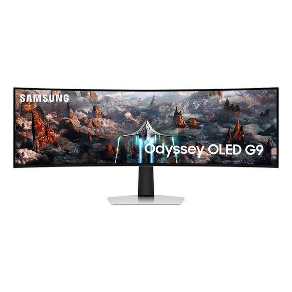 Monitor Gamer Samsung Odyssey OLED G9 49" DQHD, Tela Curva Ultrawide, 240Hz, 0.03ms, HDR10+, HAS, Micro HDMI, DP, USB Silver