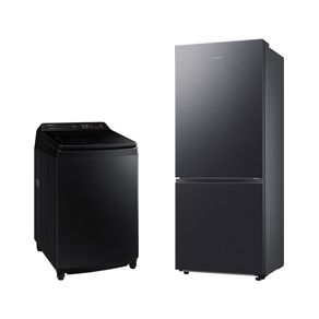 Lavadora Smart Samsung Digital Inverter WA17CG Black 17kg 127V + Geladeira Samsung BMF RB50DG6020B1AZ SmartThings 462L Black Inox Look 127V Combo