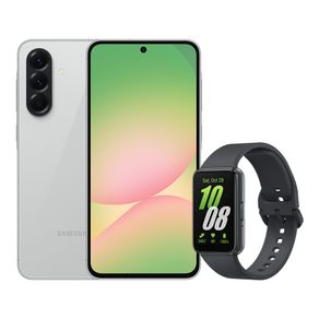 A56 5G (128GB) - Cinza + Galaxy Fit3 - Grafite Combo