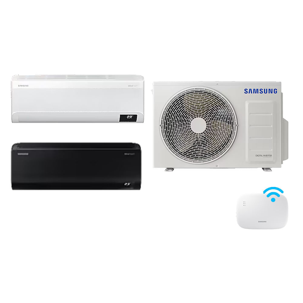 Ar Condicionado Bi-Split Samsung WindFree 18.000 BTUs (1x9000 Black -1X9000 White) Q/F WiFi 220V Combo