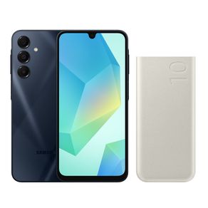 A16 5G 128GB - Azul Escuro + Bateria Carregador Portátil 2x USB-C, 10000mAh, Super Rápida 25W - Bege Combo
