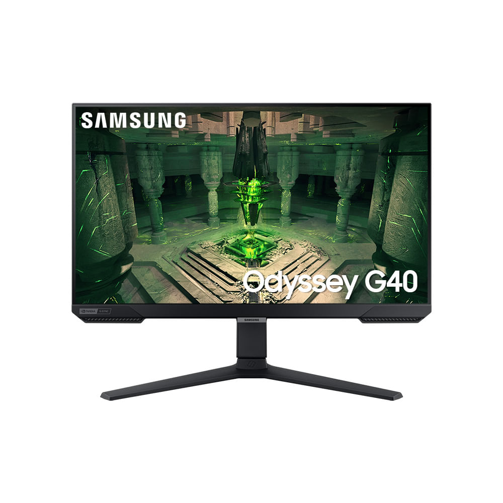 Monitor Gamer Samsung Odyssey G40 27", 240 Hz, 1ms, ajuste de altura, Gsync, Freesync,HDMI, DP, FHD, Preto 27"