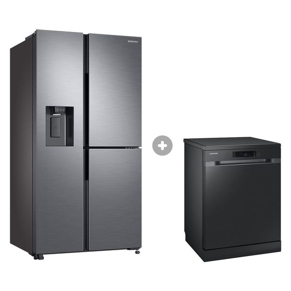 Geladeira Side by Side RS65 602L com Flexzone 220V + Lava-louças 14 Serviços 127V Black Combo