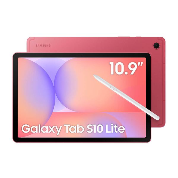 Tablet Samsung Galaxy Tab S10 Lite WiFi, 128GB, 6GB RAM, Tela 10.9", S Pen e Capa Smartbook Cover Inclusas Vermelho