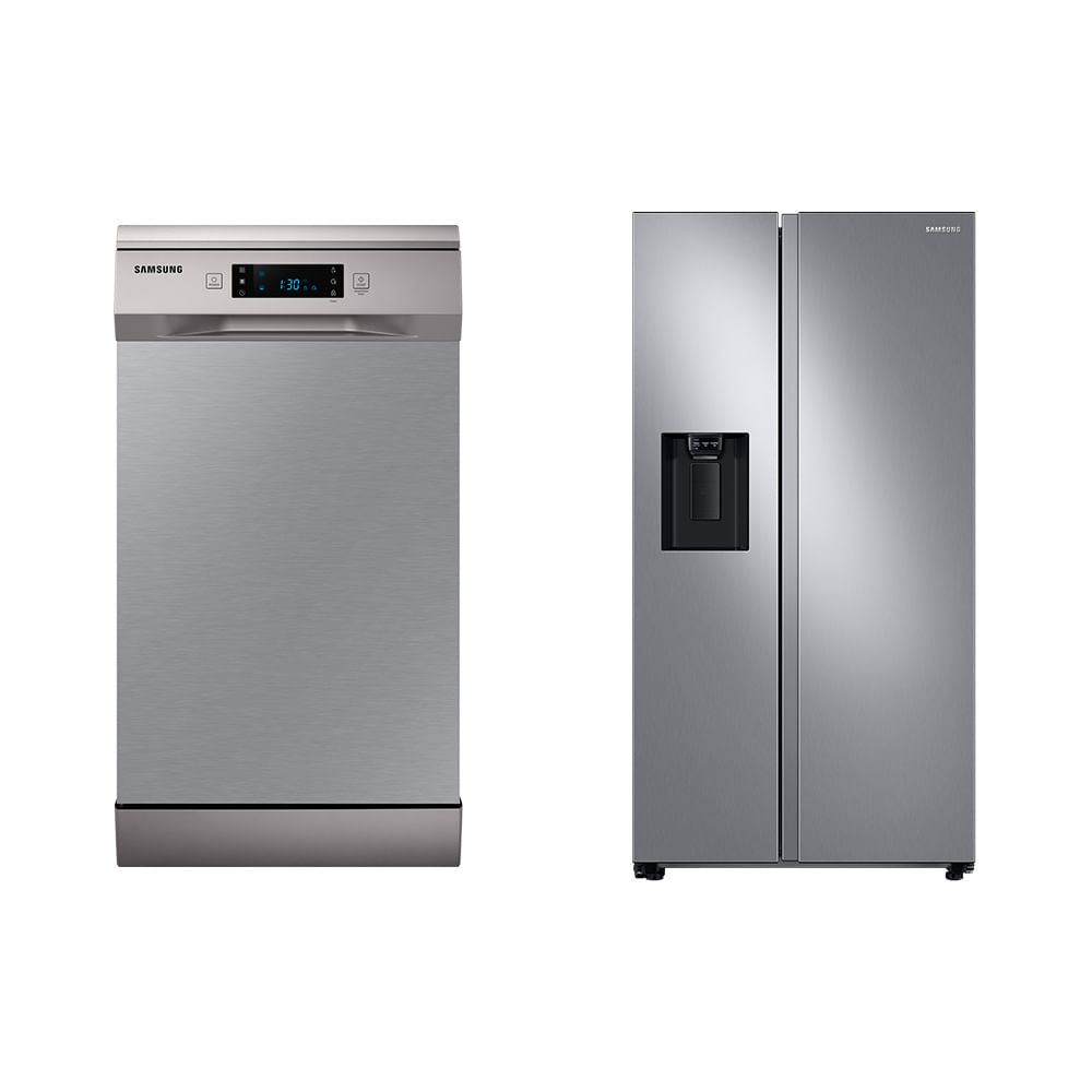 Lava-louças 10 Serviços 127V + Geladeira Side by Side RS60 Inox 127V 628L Combo