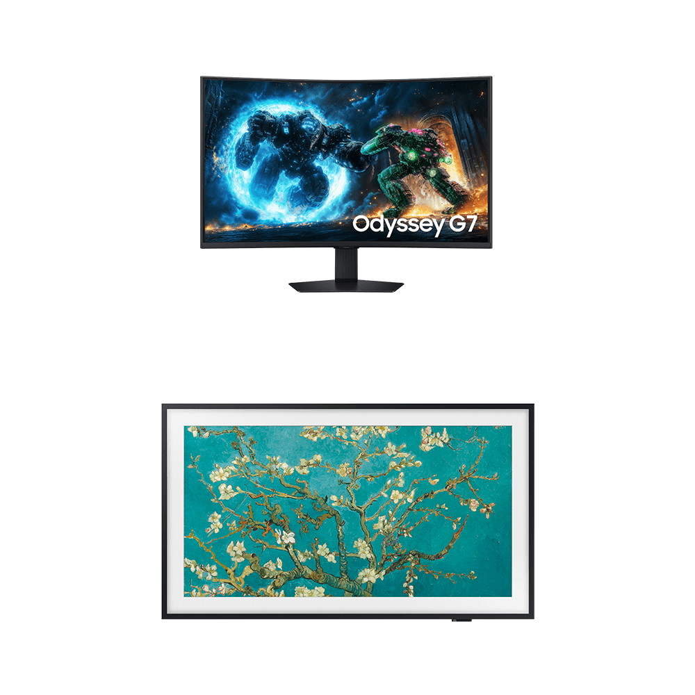 Monitor Odyssey G7  37" 4K + Smart TV 32" The Frame Combo