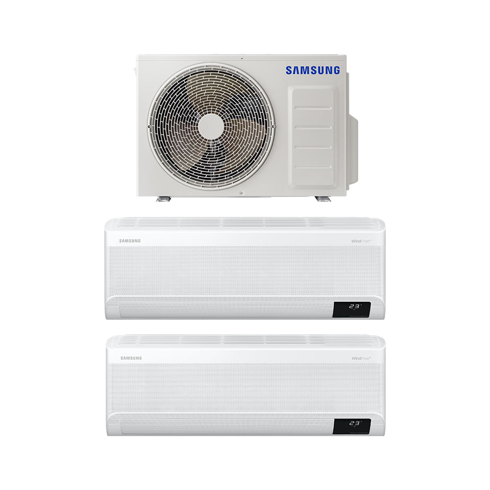 Ar Condicionado Bi-Split Samsung WindFree 18.000 BTUs + (2x 9000) Quente/Frio Branco Combo