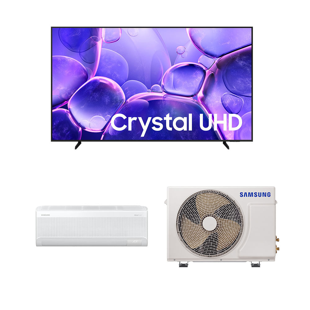 Samsung TV 58" UHD 4K + Ar-condicionado WindFree AI 12.000 BTUs Combo