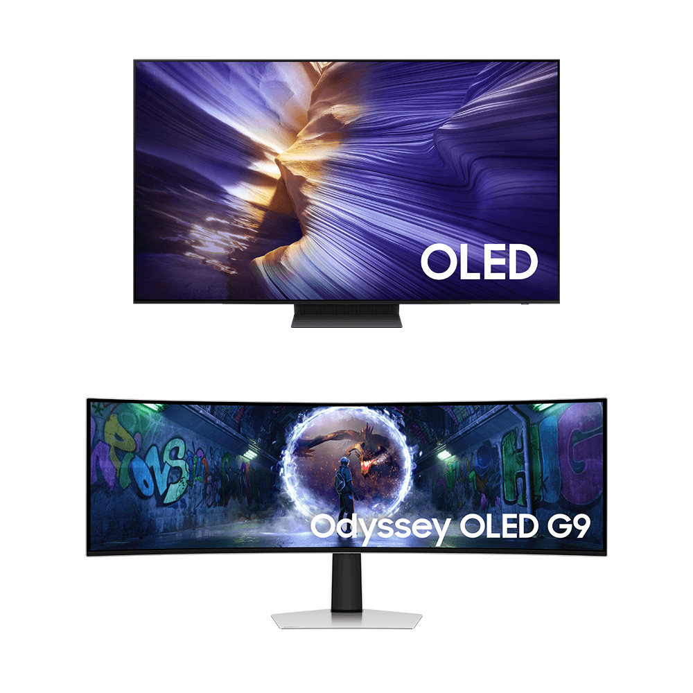 Samsung AI TV 77" OLED 4K S90F + Monitor Odyssey OLED G9 49" Combo