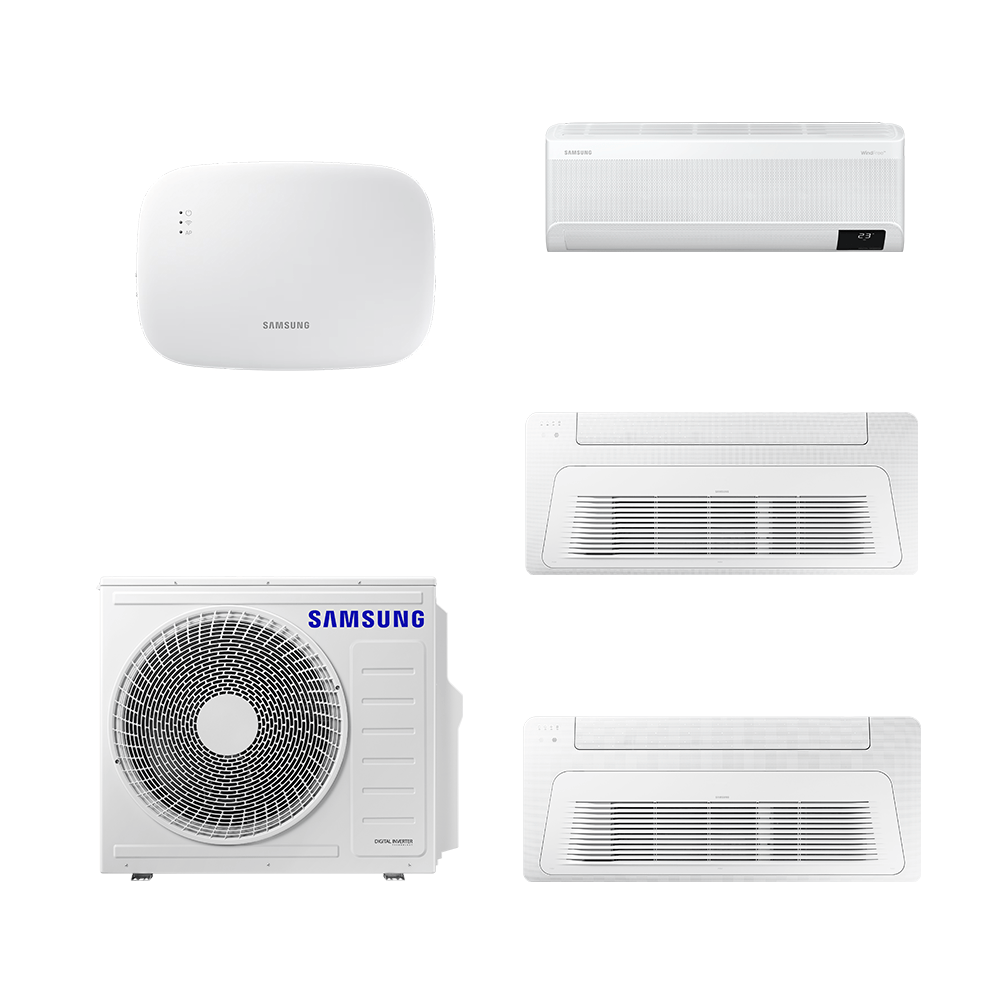 Ar Condicionado Samsung Tri-Split WindFree 28.000 BTUs Q/F - 12000 HW + 12000 Cst 1via + 18000 Cst 1via Combo