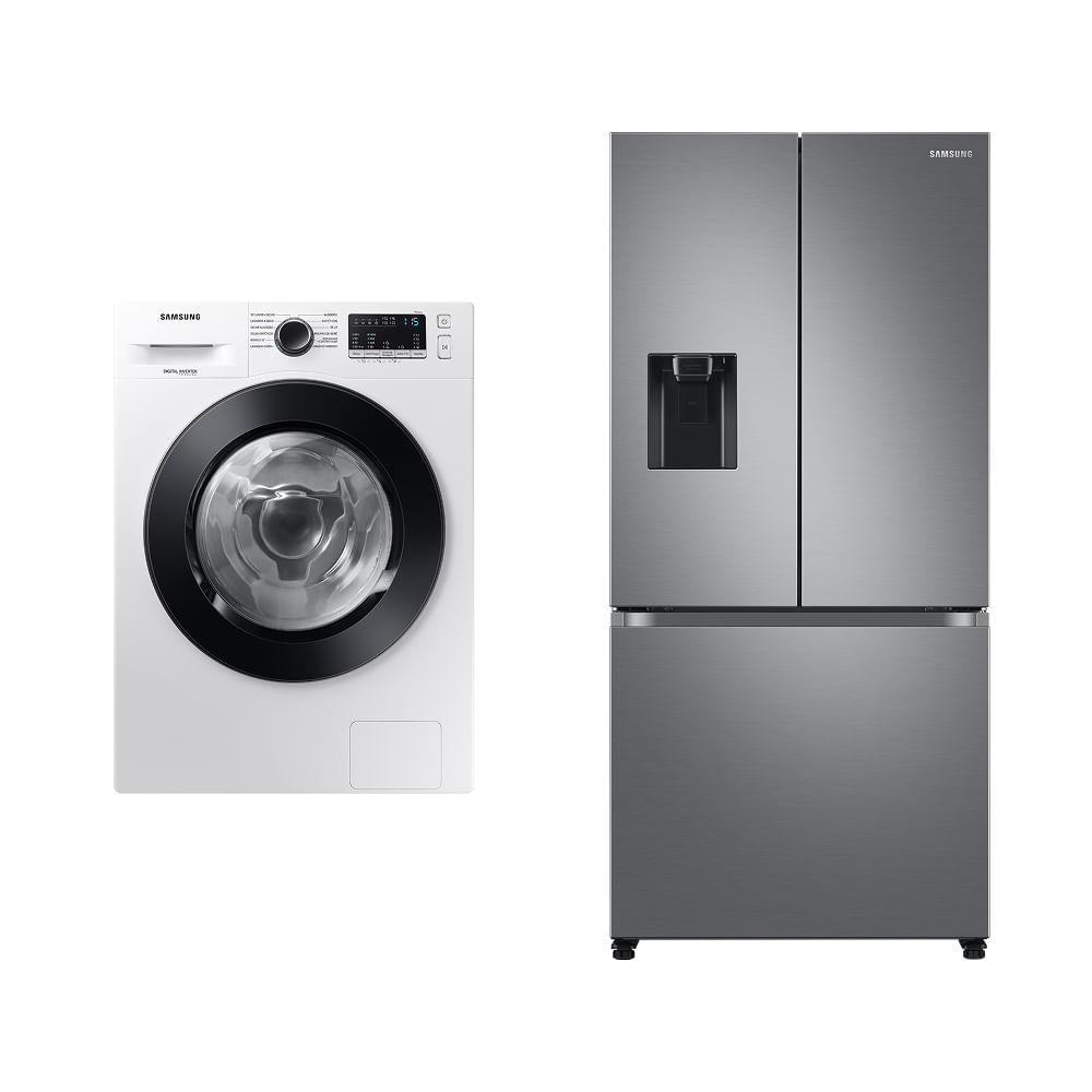 Lava e seca Samsung WD11M 220 + Geladeira Samsung RF49 3 Portas Inox c/ 470L 220 Combo