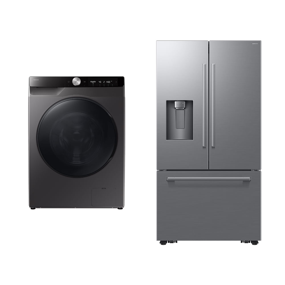 Lava e seca Samsung WD13 Inox 220 + Geladeira Samsung French Door RF70H 664L 220 Combo