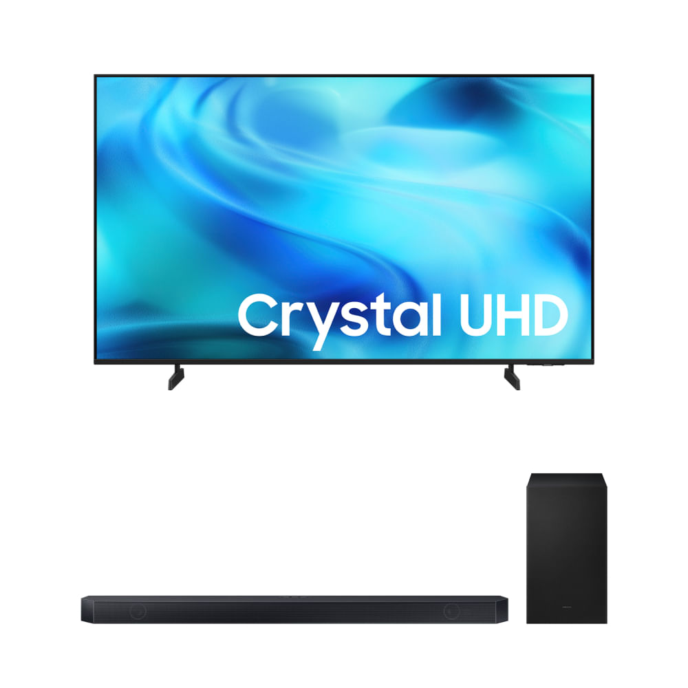 Samsung Smart TV 75" Crystal UHD 4K U8000H + Samsung Soundbar Q600H 3.1.2 canais Combo