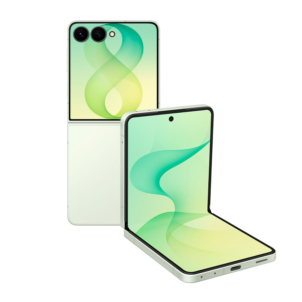 Celular Samsung Galaxy Z Flip8, 512GB, 12GB RAM, 6.9", Câm. Dupla 50MP, O Flip mais leve do mundo Verde Menta